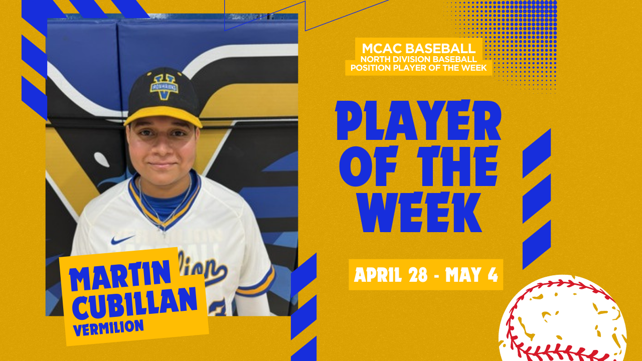 MCAC Baseball Athletes of the Week: Week of April 28 - May 4